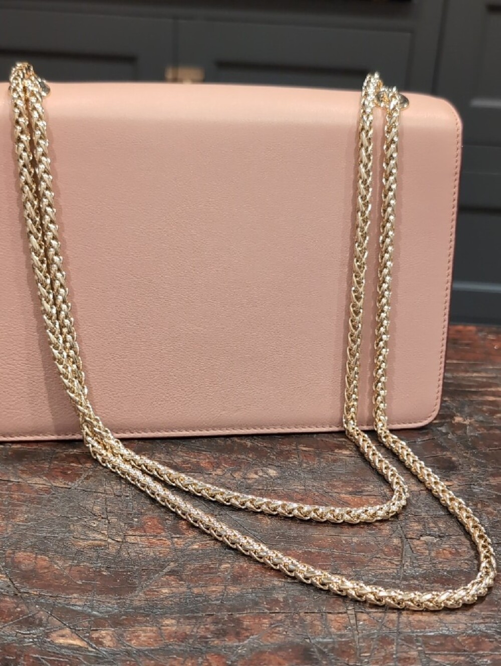 Strathberry Blush Pink Shoulder Bag with Gold Chain - Picture 3 of 7